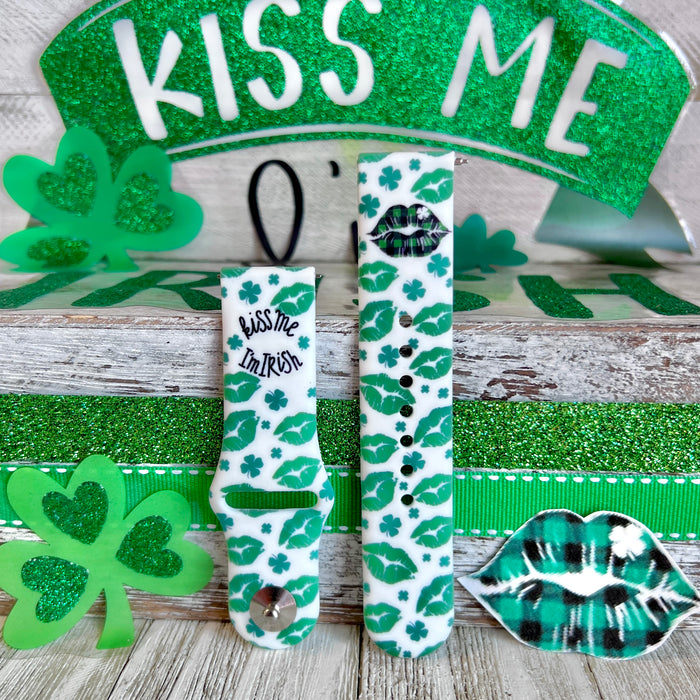 Kiss Me I'm Irish Print Silicone Band For Samsung Watch