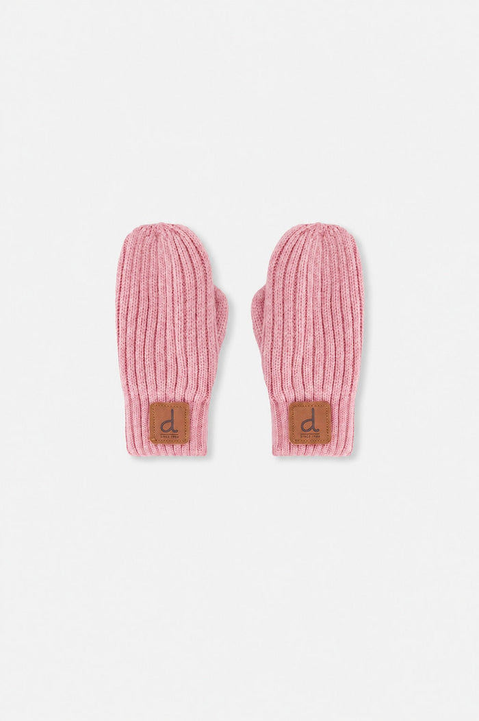 Knit Mittens Pale Dusty Pink-0