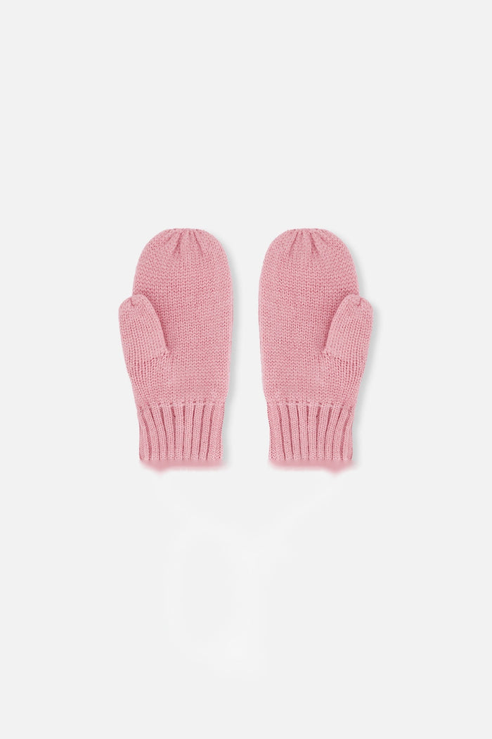Knit Mittens Pale Dusty Pink-1