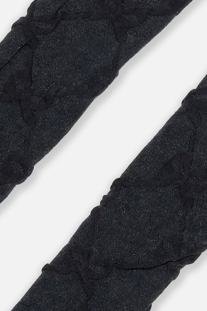 Knit Textured Tights Dark Blue-2