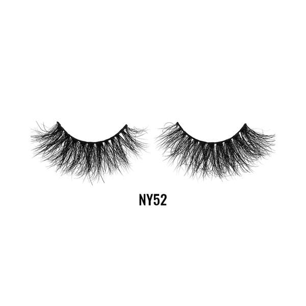 LAFLARE 3D mink lashes NY52 dramatic fluffy wispy false eyelash pair for voluminous makeup looks