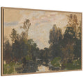 River Barycz landscape reproduction after Adolf Dressler, angled view