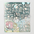 'Laugh. Love. Live. Organic in Blue' Fleece Blanket — C. Cambrea, Sincerely Joy