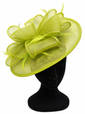Lime Green Looped Round Disc Fascinator