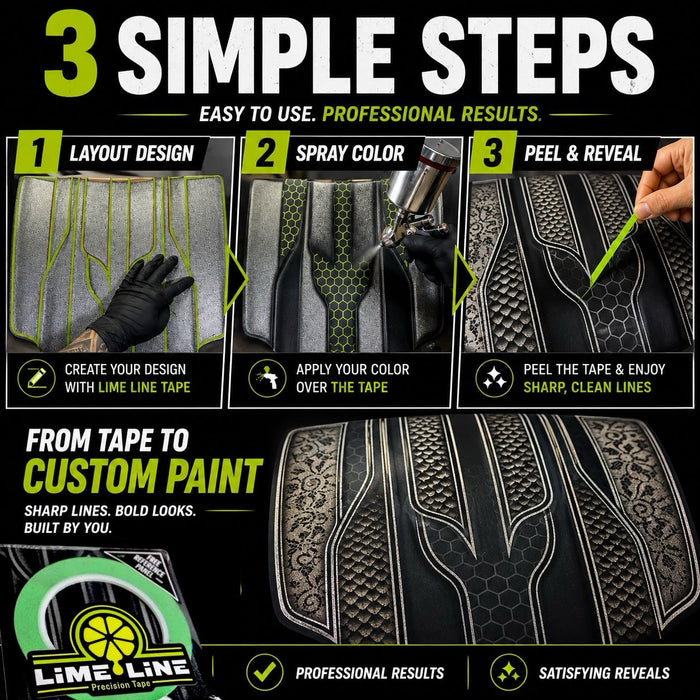 LiME LiNE 1/8”  Flex-able Fine Line Tape for Pinstriping Custom Design