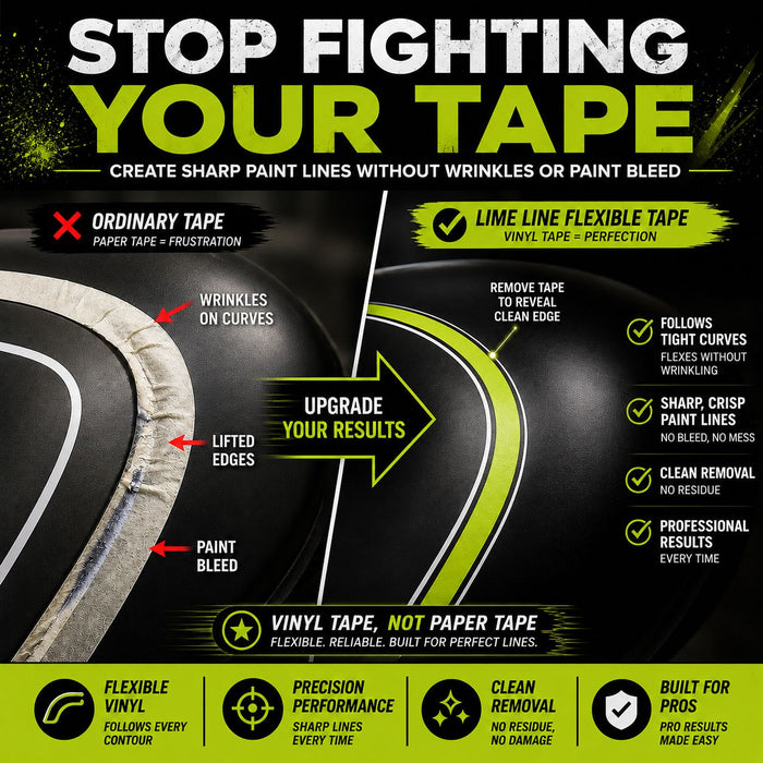 LiME LiNE 1/8”  Flex-able Fine Line Tape for Pinstriping Custom Design