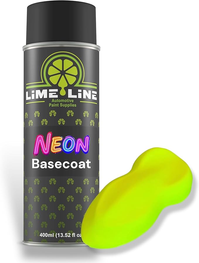 LiME LiNE Automotive Bright 90s Neon Basecoat Aerosols - Fast Drying Spray Paint for Custom Paint & DIY Projects - Must Be Clearcoated