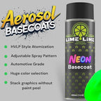 LiME LiNE Automotive Bright 90s Neon Basecoat Aerosols - Fast Drying Spray Paint for Custom Paint & DIY Projects - Must Be Clearcoated