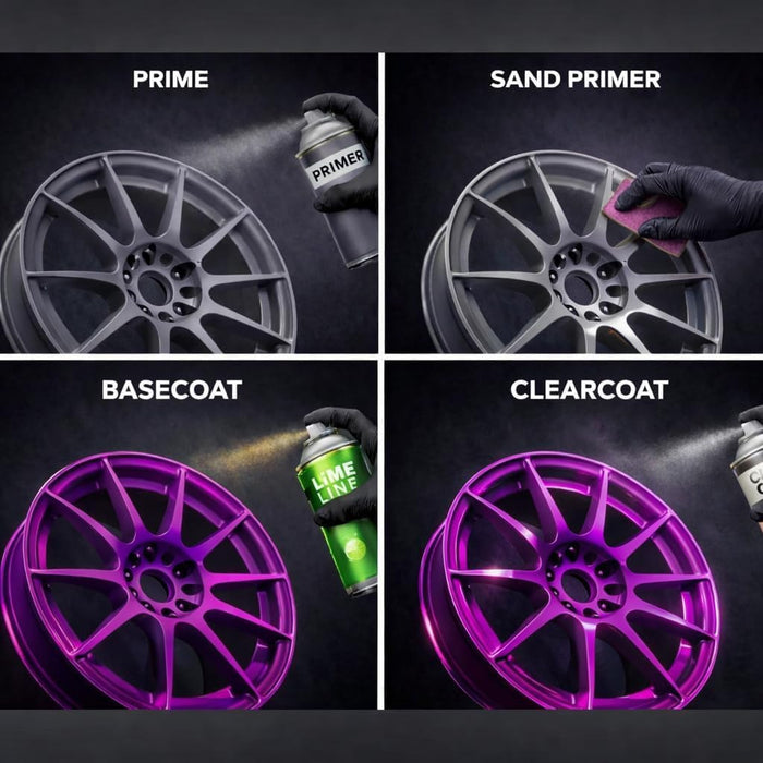 LiME LiNE Automotive Bright 90s Neon Basecoat Aerosols - Fast Drying Spray Paint for Custom Paint & DIY Projects - Must Be Clearcoated