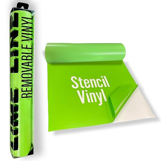 LiME LiNE Combo Removable Vinyl Stencil Masking, Bonus Transfer Tape, No Residue
