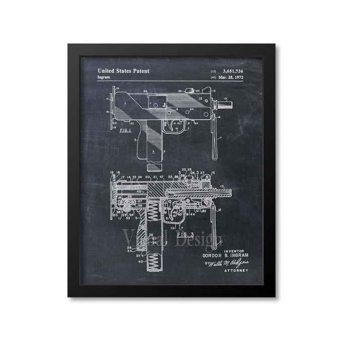 Mac-10 Uzi Patent Print