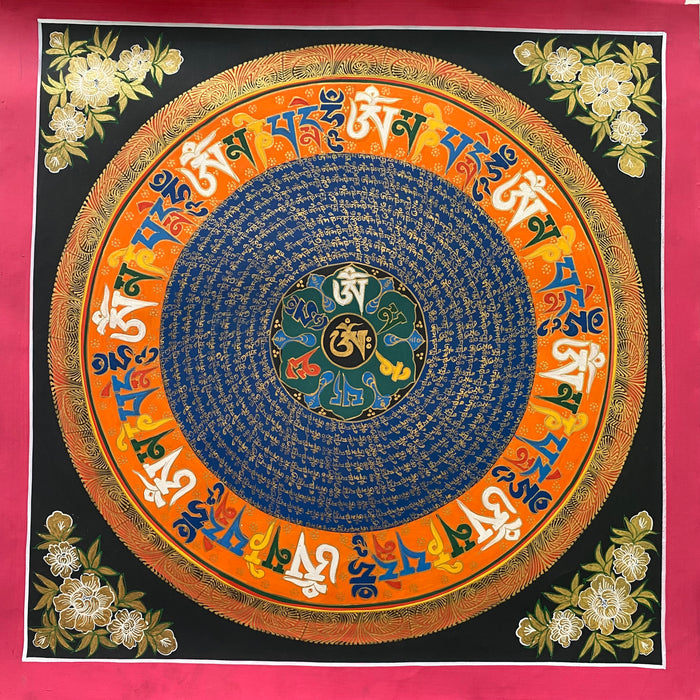 Mantra Mandala Thangka Painting - Sacred Tibetan Art