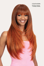 The Mayde Glory Long Straight Layered wig in T350/350L, featuring a True Scalp HD Lace Crown for a realistic, effortless everyday look.