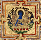 Medicine Buddha Mandala Thangka healing Buddha sacred art.