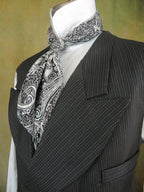 Men's Double Breasted Vest - Black and Charcoal Grey Alternating Stripe