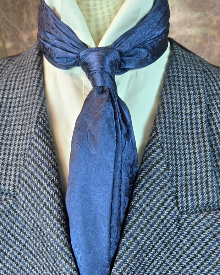 Men's Double Breasted Vest - Black, Grey and Navy Houndstooth Tweed (948-A)