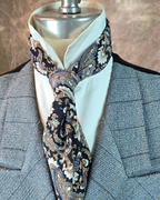 Men's Double Breasted Vest - Grey with Black and Yellow Windowpane