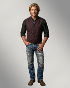 Men's Notch Vest - Blackwood Cherry Wool Burgundy