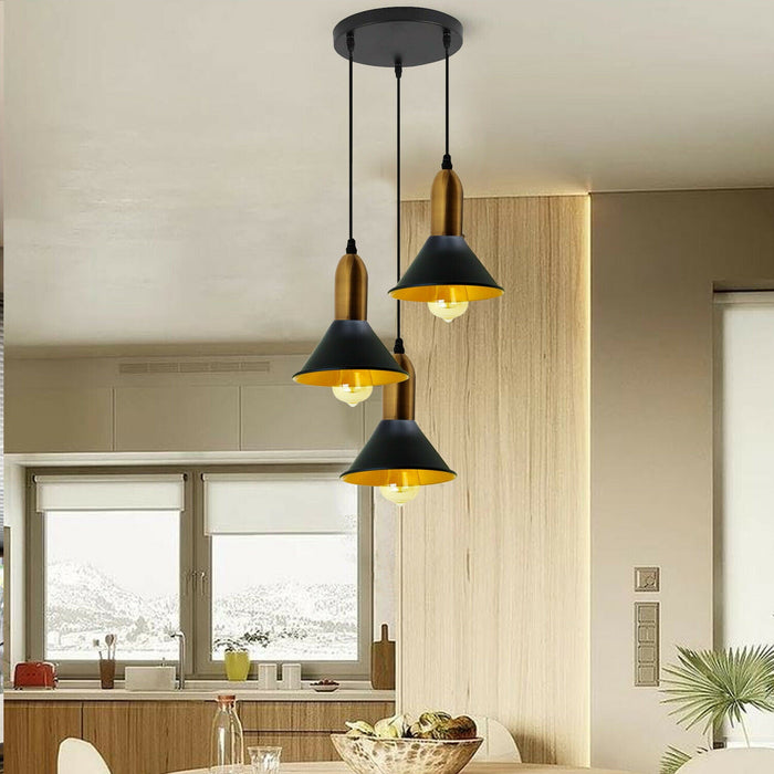 Metal Black 3 Hanging Light Shade~1583