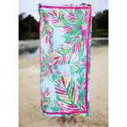 Lighten your carrying load with TRS microfiber beach towels, a lighter and more compact alternative to traditional terry cloth beach towels. Ultra thin and compact, generously oversized, soft to the touch and super absorbent for a quick dry! The oversized shape allows for your towel to double as a picnic or airplane blanket and folds down to a quarter of the size of a traditional beach towel.

Dimensions 34”x70”