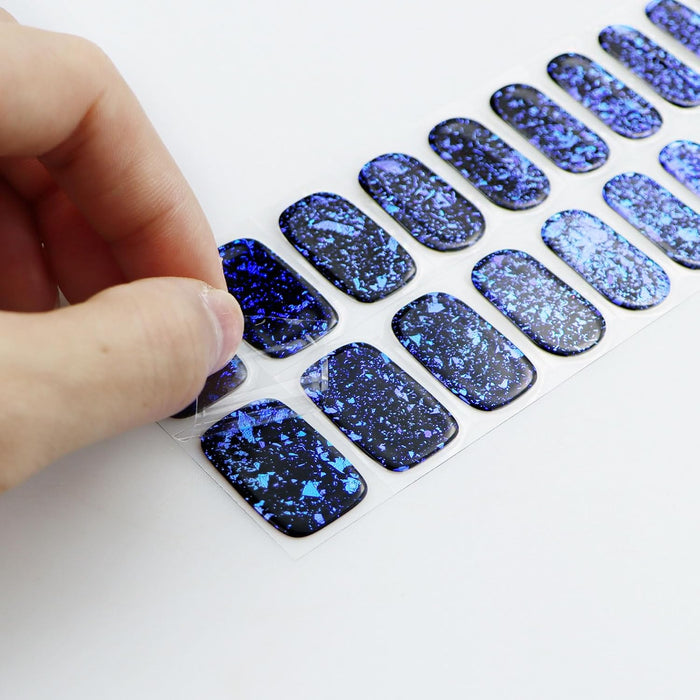 Midnight Blue Chunky Glitter Gel Nail Stickers