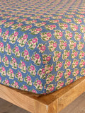 Mix & Match Cotton Fitted Sheet - Denim Fields-view 1