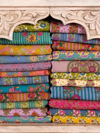 Mix & Match Cotton Fitted Sheet - Denim Fields-view 4