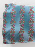 Mix & Match Cotton Pillowcase, Single - Blue Floral Stripe-view 3