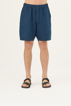 Navy Linen Amabilis Shorts - Linen Tales Global