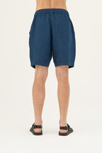 Navy Linen Amabilis Shorts - Linen Tales Global