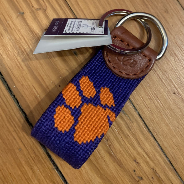 Clemson Purple w Orange Paw Print