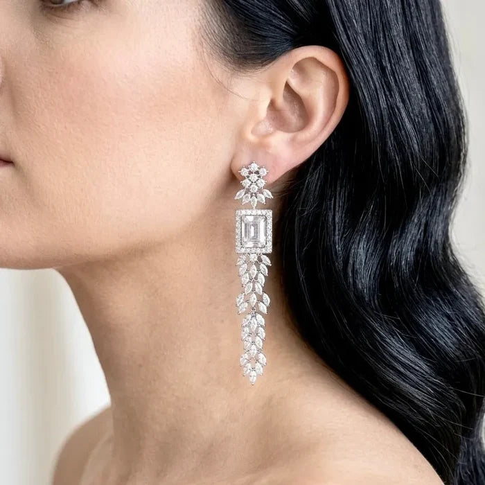 Wedding Jewelry - Luxury Cubic Zirconia Bridal Earrings