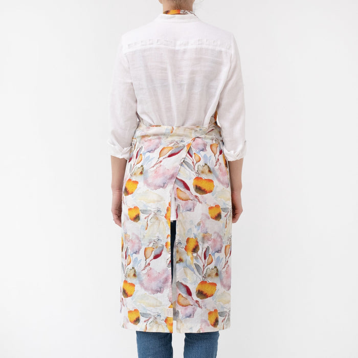 Orange Flow Linen Chef Apron - Linen Tales