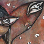 Original Wood Art 'Winged Friend' — detail view