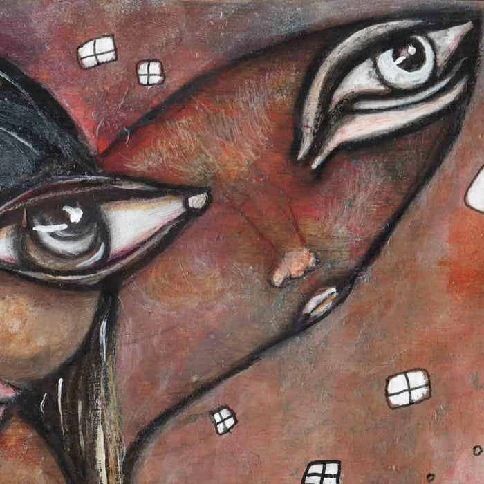 Original Wood Art 'Winged Friend' — detail view