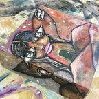 Original Wood Art 'Winged Friend' — close-up