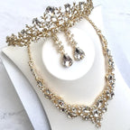 Wedding Jewelry and Accessories - Bridal 3-Piece Jewelry Set With Tiara - Available in Gold and Silver