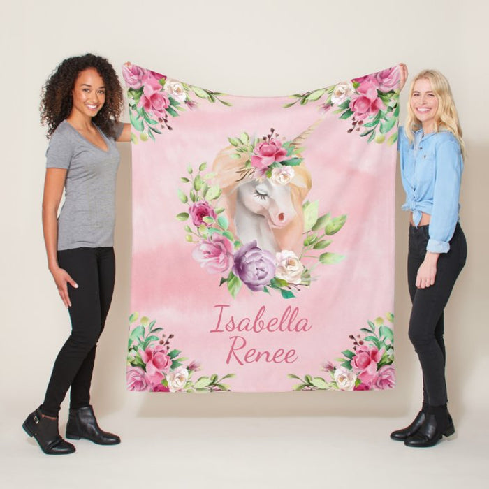 Personalized Unicorn Name Blanket II01