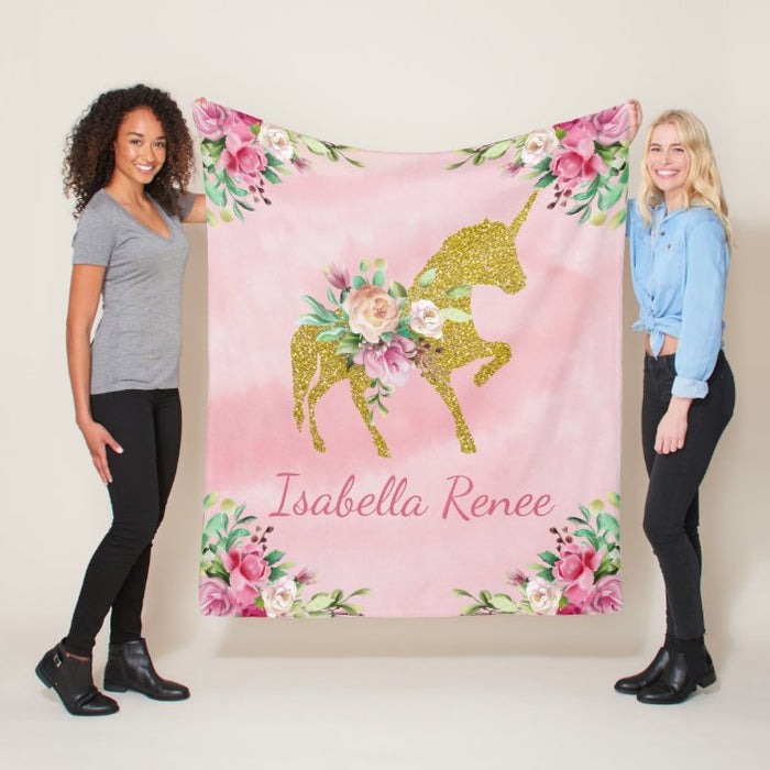 Personalized Unicorn Name Blanket II07