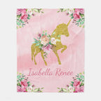 Personalized Unicorn Name Blanket II07
