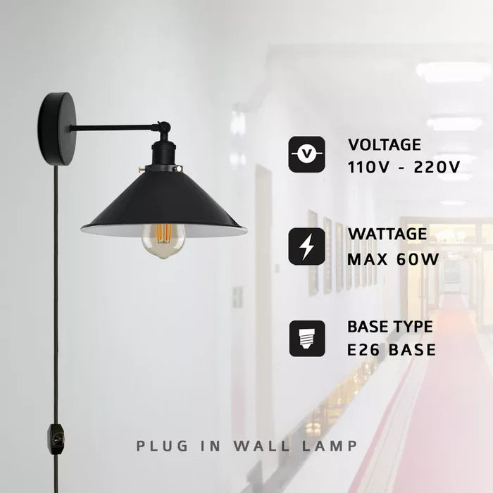 Plug In Wall Fitting 4M Table Bedside Lamps ~5802