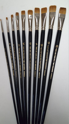 Professional Artists Oil Bright Pure Red Sable Oil Brush Long Handle