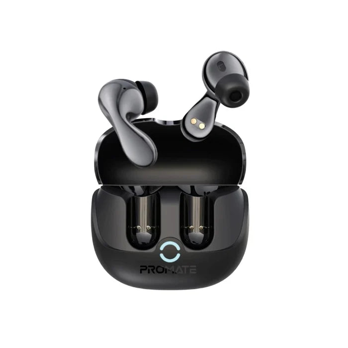 Promate Baton True Wireless Earbuds with Active and Environmental Noise Cancellation, Bluetooth 5.4, Low Latency Game Mode, 4 Mics for Superior Sound Quality, Transparency Mode, 40Hrs Playtime