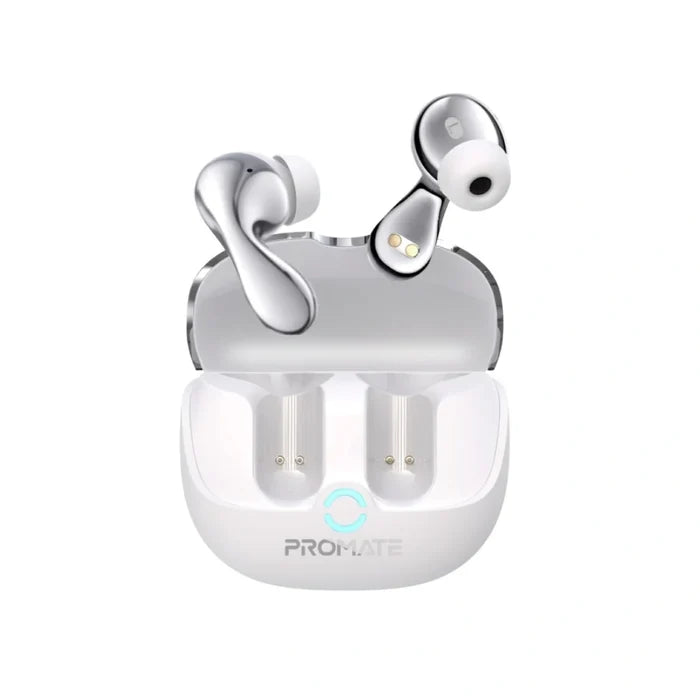 Promate Baton True Wireless Earbuds with Active and Environmental Noise Cancellation, Bluetooth 5.4, Low Latency Game Mode, 4 Mics for Superior Sound Quality, Transparency Mode, 40Hrs Playtime