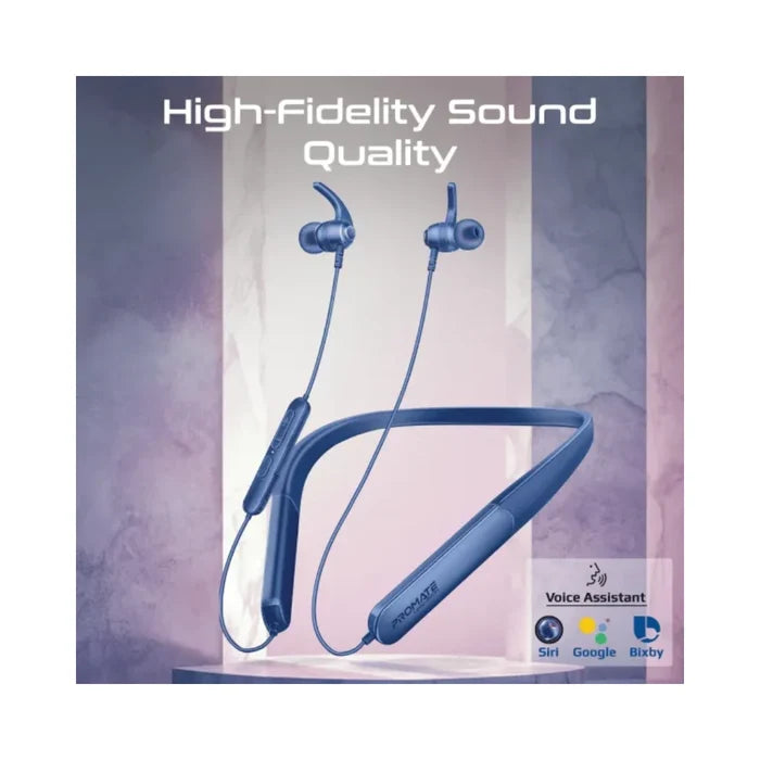 PROMATE LEAP 200H Neckband | Environmental Noise Cancellation (ENC) | IPX5 Water Resistance | Dual Device Pairing | Low latency Gaming Mode