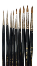 Pure Red Sable Artist Round Oil Paint Brushes Long Handle Made in Germany