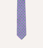 Purple Jumbled Tile Print Silk Self Tipped Tie