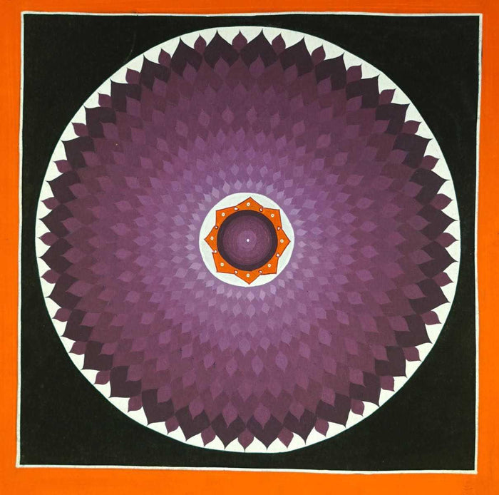 Purple lotus mandala thangka