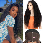 qvr lace frontal wigs, remy human hair curly wave