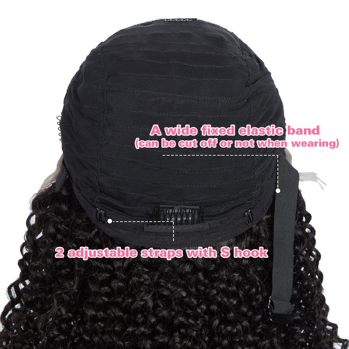 remy human hair wigs, 13*4 lace frontal, curly wave style